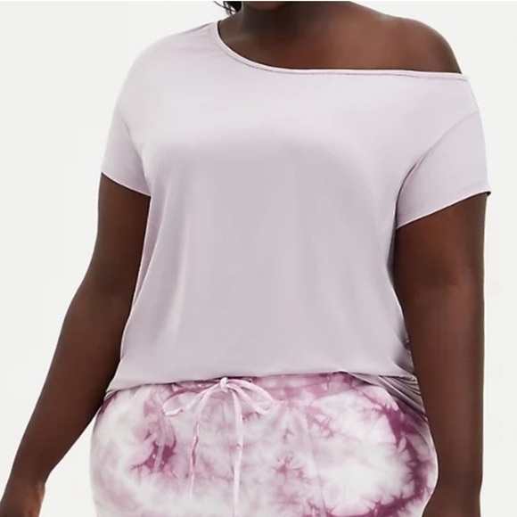 torrid Tops - NWT Torrid Off Shoulder Jersey Tech Wicking Casual Tee Size 3 Super Soft Pastel